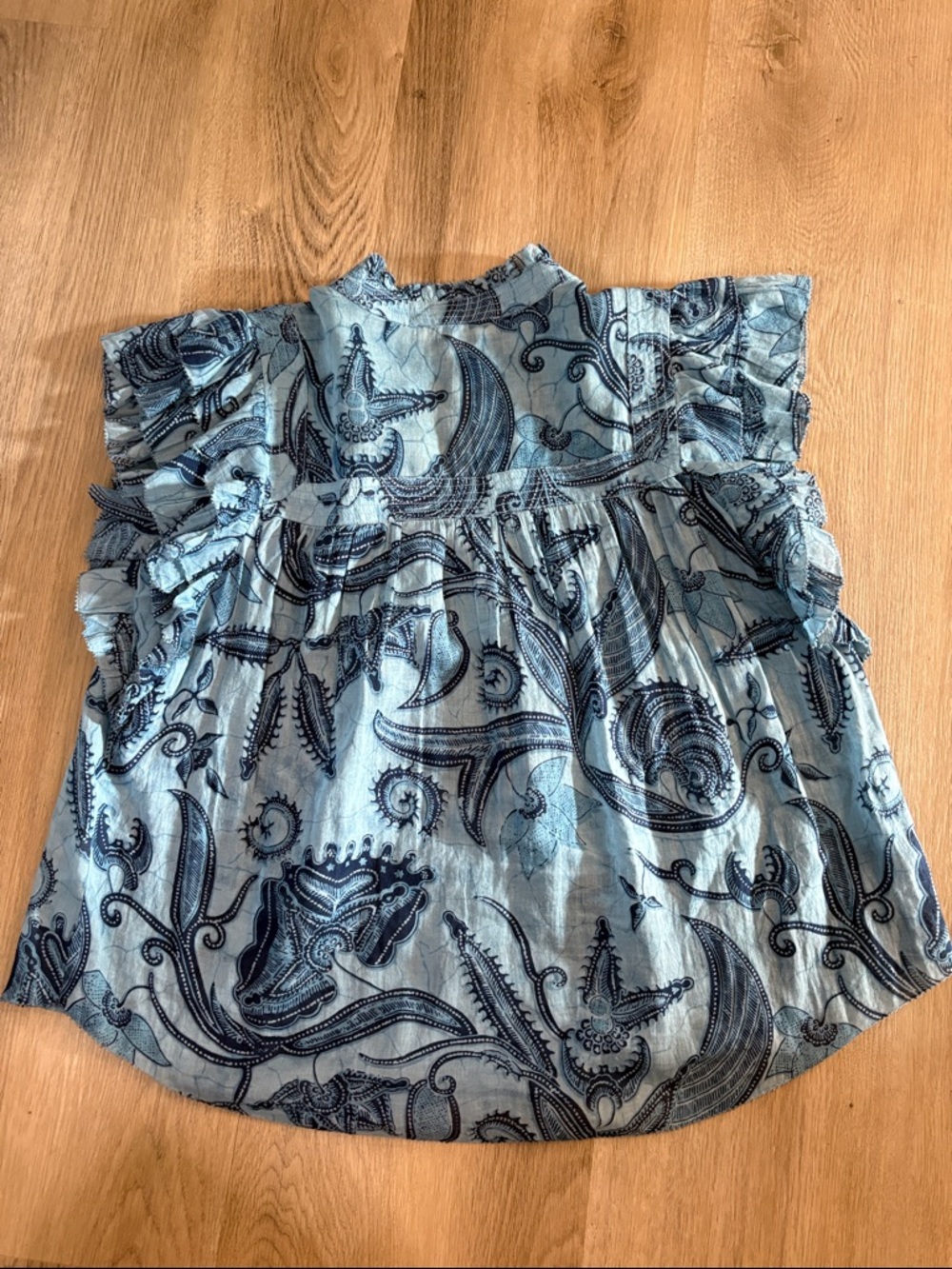 Love The Label Sara Top - Sasha Blue Paisley size small boho peasant festival - Picture 6 of 7